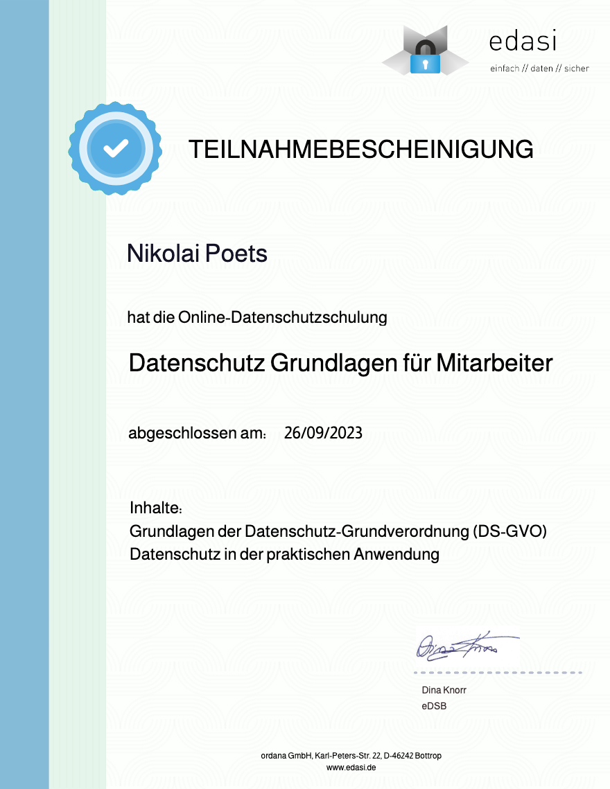 Datenschutz Grundlagen für Mitarbeiter